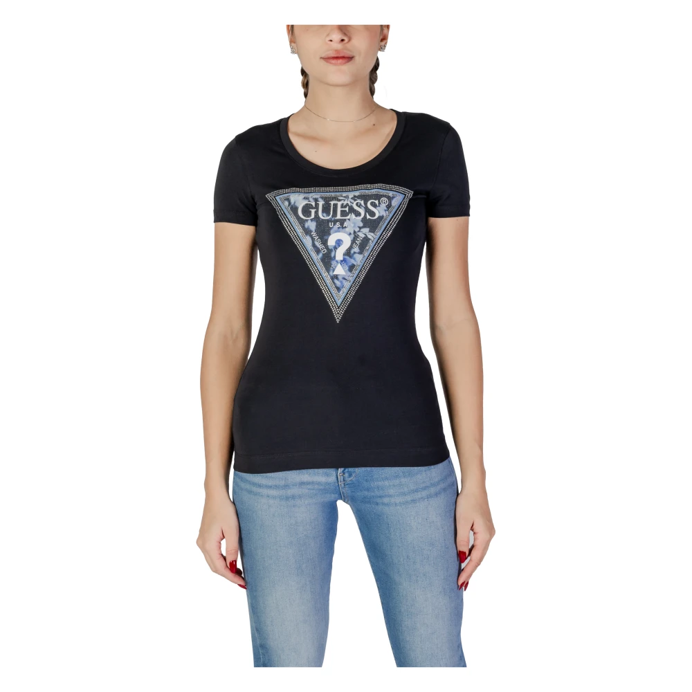 Guess Korte Mouw T-shirt Lente Zomer Collectie Black Dames