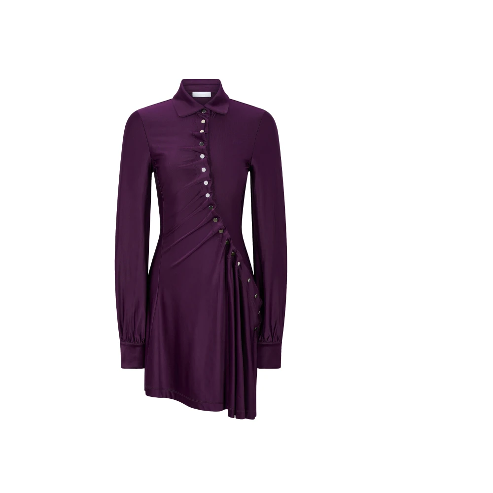 Rabanne Donna Viola - Mini Abito In Jersey Drappeggiato - Dresses - S