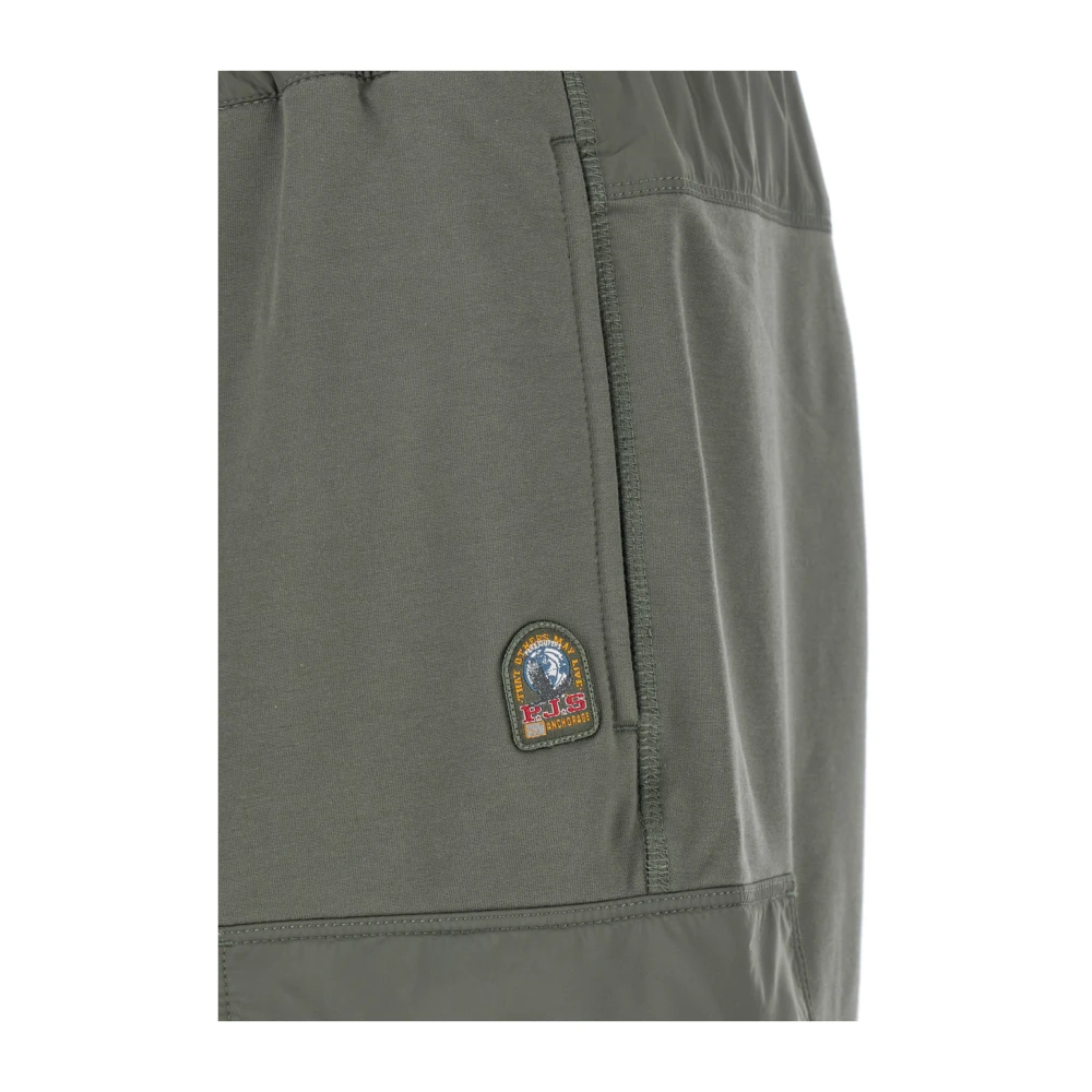 Parajumpers Groene Logo Patch Katoen Stretch Broek Green Heren
