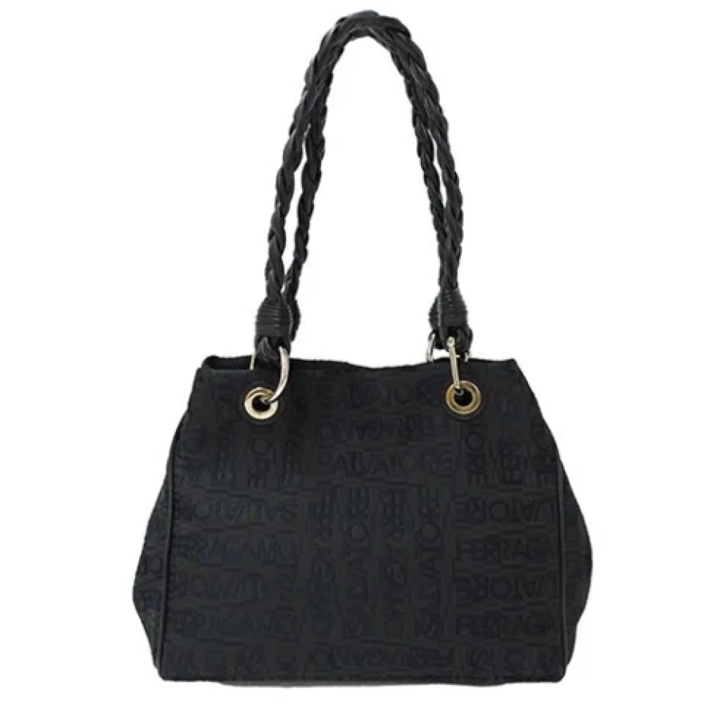 Salvatore Ferragamo Pre-owned Canvas handbags Black Dames