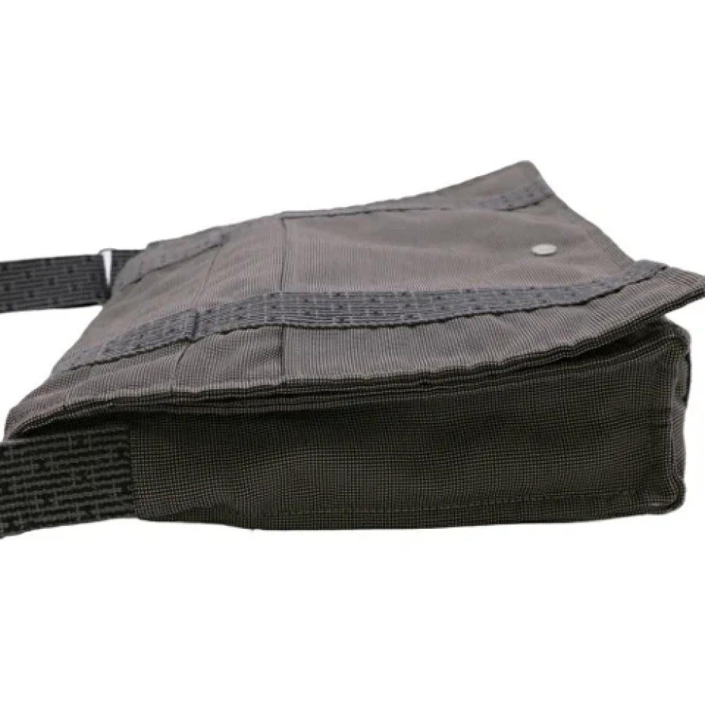 Hermès Vintage Pre-owned Canvas shoulder-bags Gray Dames