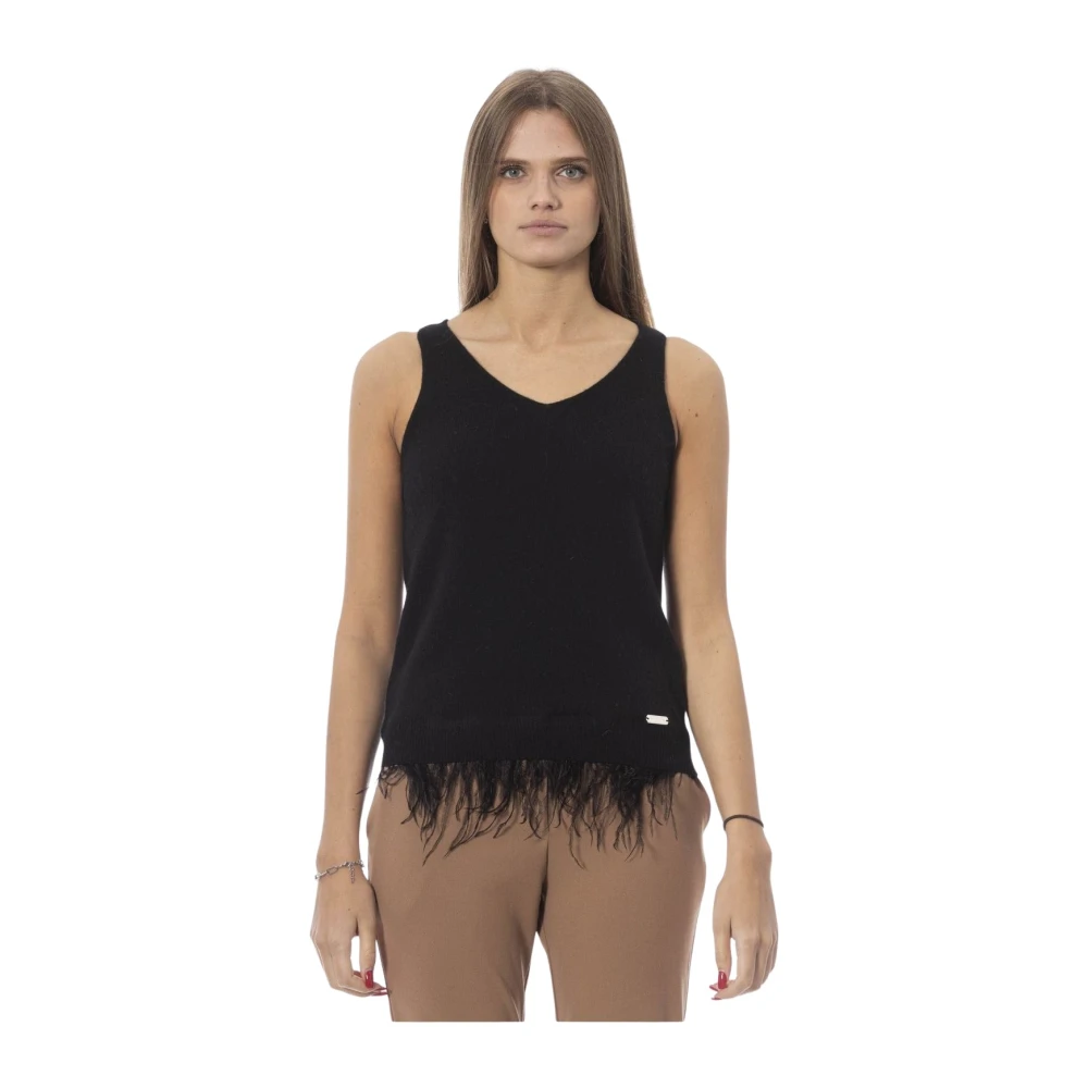 Baldinini Veren V-hals tanktop Black Dames