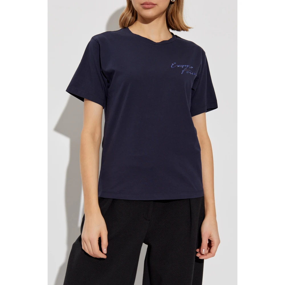 Emporio Armani T-shirt met logo Blue Dames