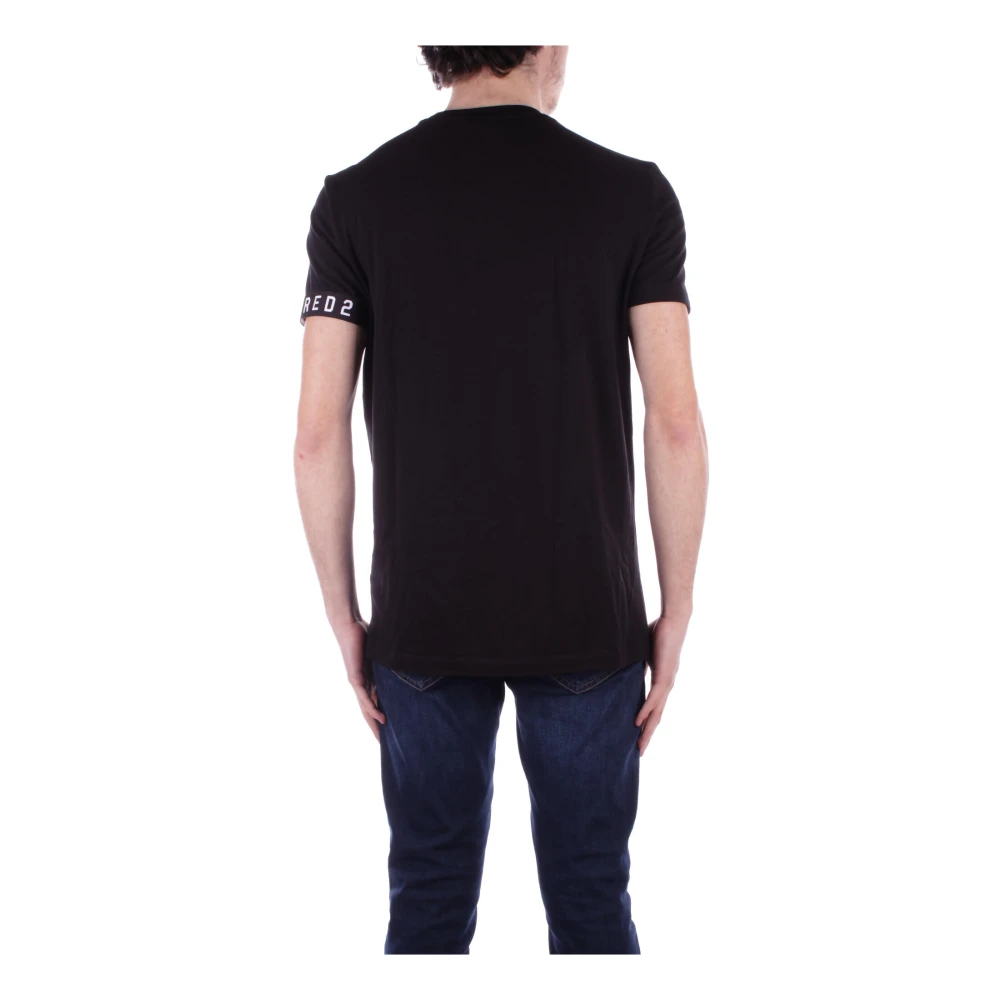 Dsquared2 Zwart Logo Zij T-shirt Black Heren