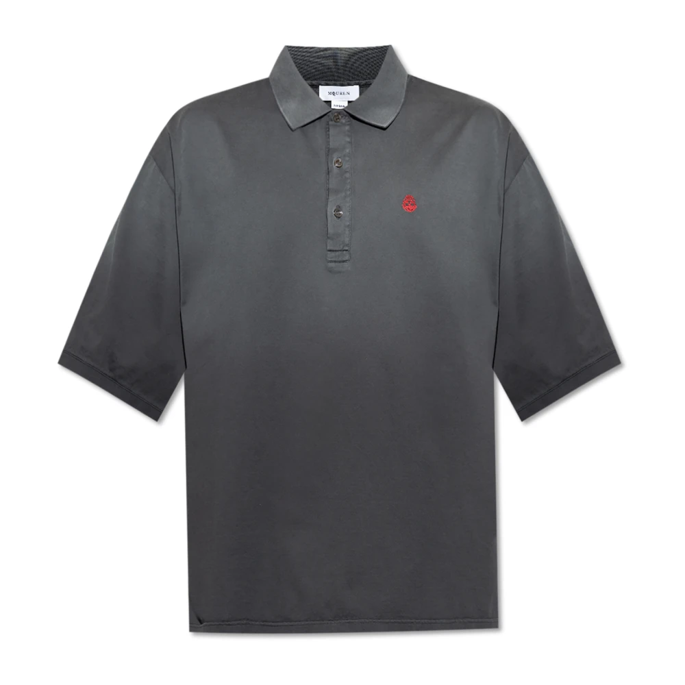 Alexander mcqueen Katoenen polo met geborduurd logo Gray Heren