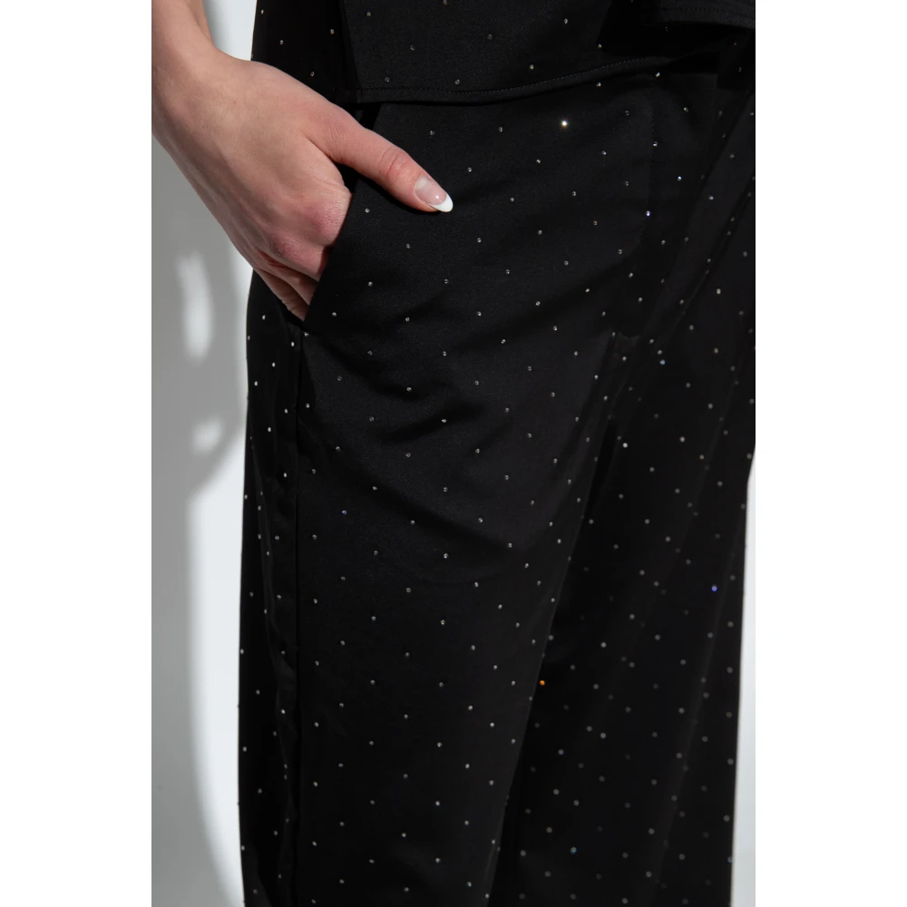 Munthe Leileen broek met strass-steentjes Black Dames