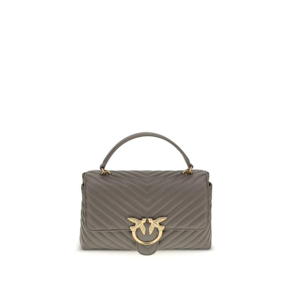 Pinko Women's Gray Love Lady Handbag With Love Birds