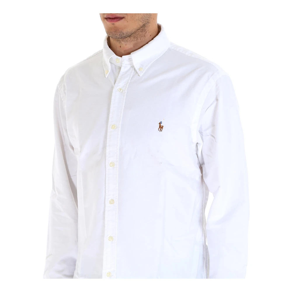 Polo Ralph Lauren Slim Fit Katoenen Overhemd White Heren