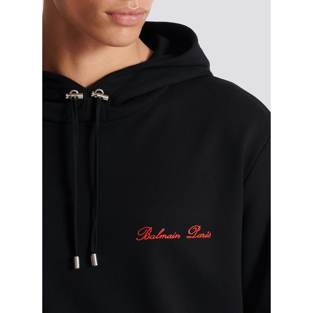 Balmain Handtekening hoodie Black Heren