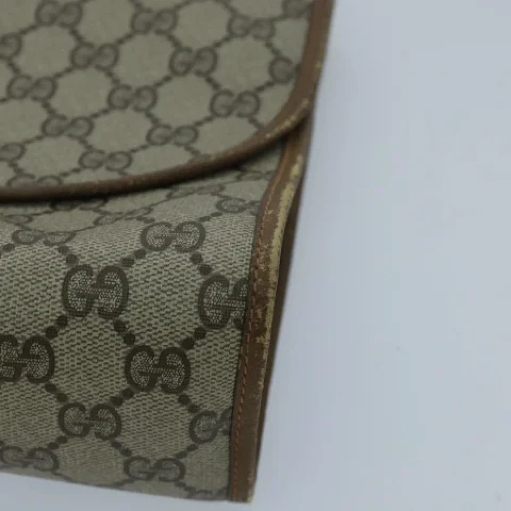 Gucci Vintage Pre-owned Canvas clutches Beige Dames