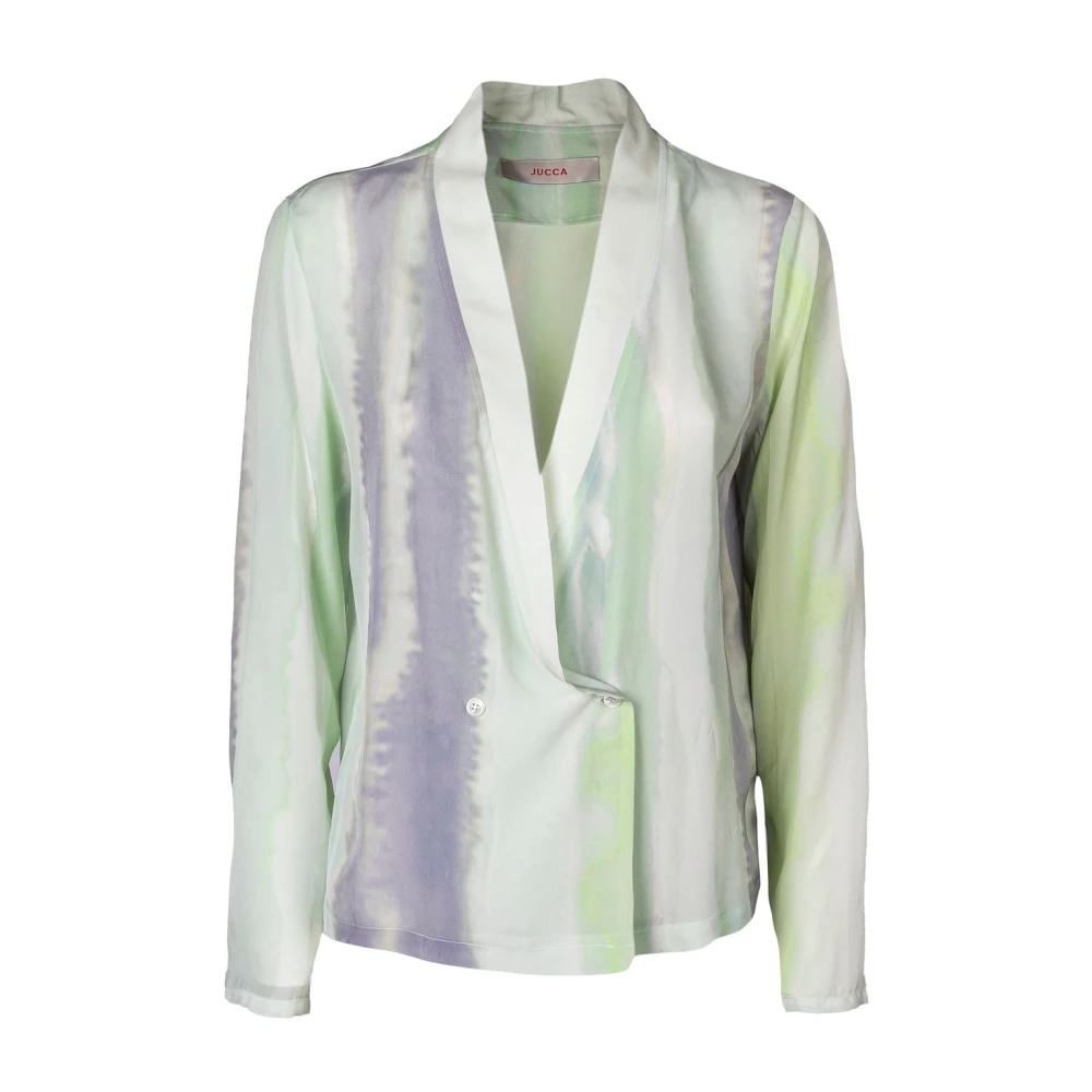Jucca Dubbelzijdige blouse met sjaalkraag Multicolor Dames