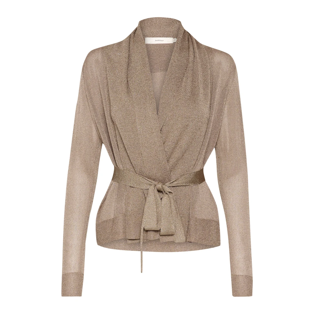 InWear Gouden Korte Cardigan met Glimmer Yellow Dames