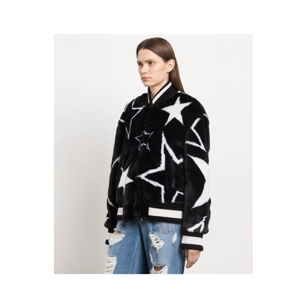 Dolce & Gabbana Zwarte Acryl Bomberjack met Sterrenprint Black Dames