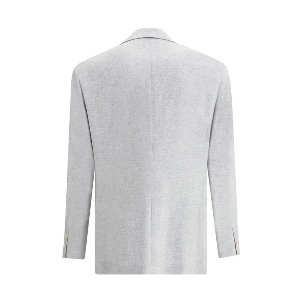 BRUNELLO CUCINELLI Grijze Wollen Blazer Jas Gray Heren