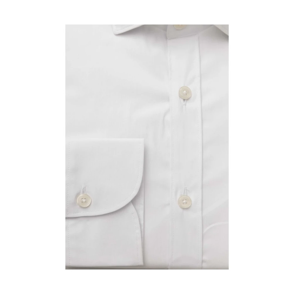 Bagutta Klassieke Franse Kraag Wit Overhemd White Heren