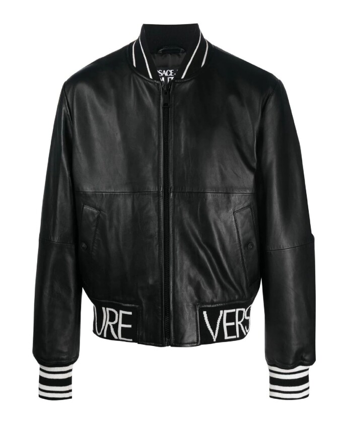 blouson-aviateur-en-cuir-noir
