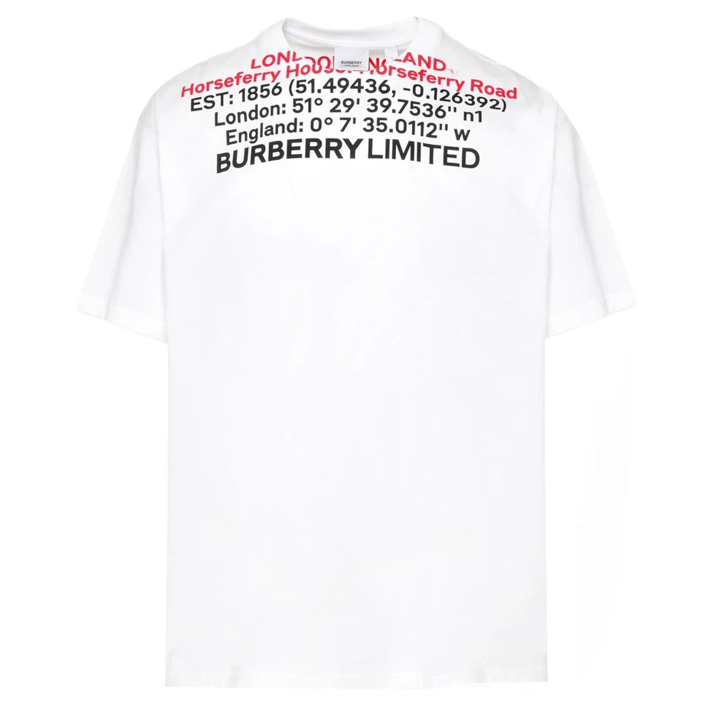 Burberry Tryckt T-shirt - Regular Fit White, Herr