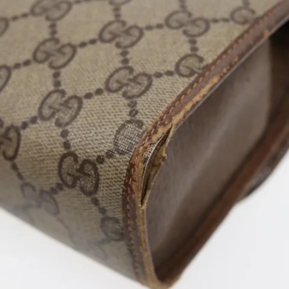 Gucci Vintage Pre-owned Leather clutches Beige Dames