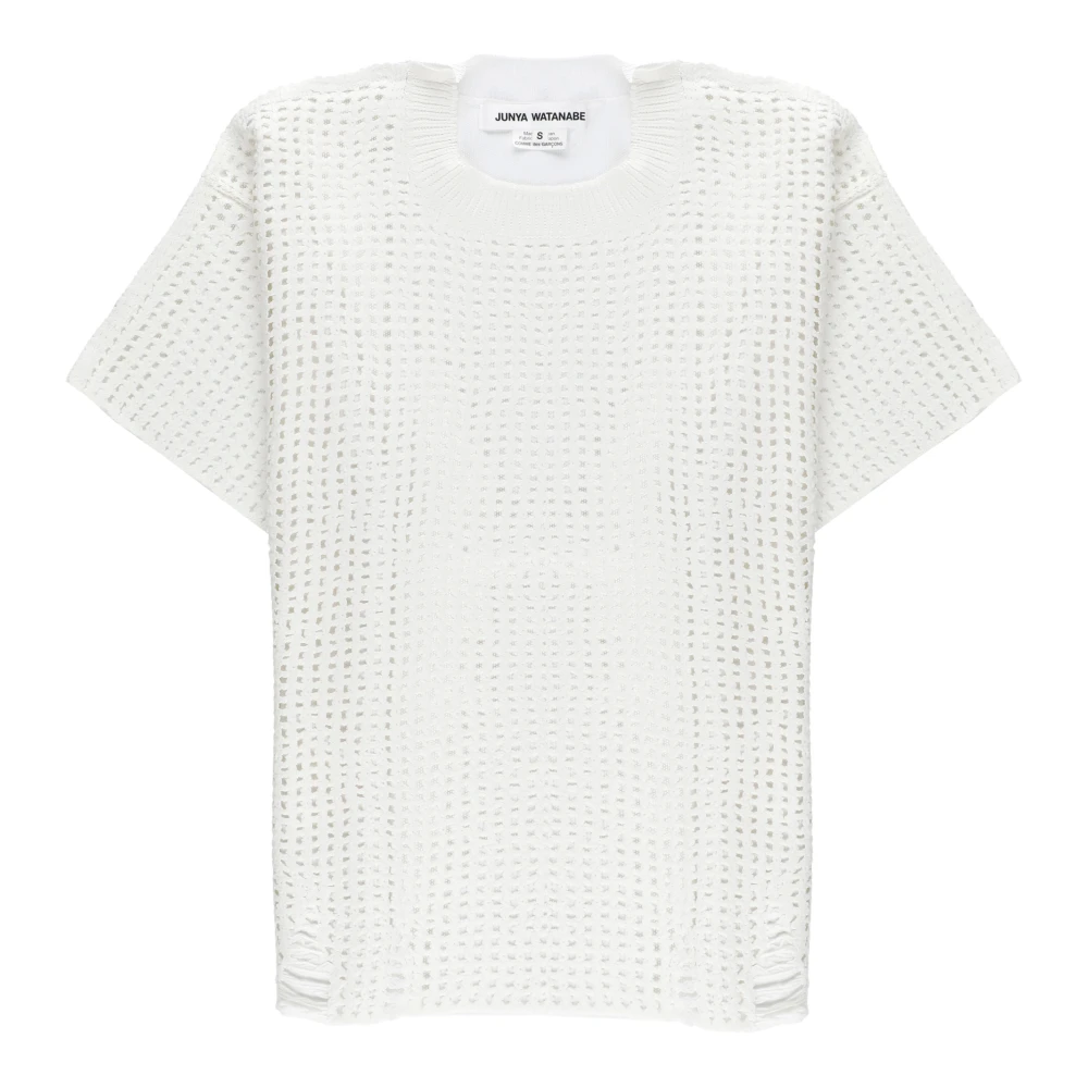Junya Watanabe Wit T-shirt met Front Netdetail White Dames