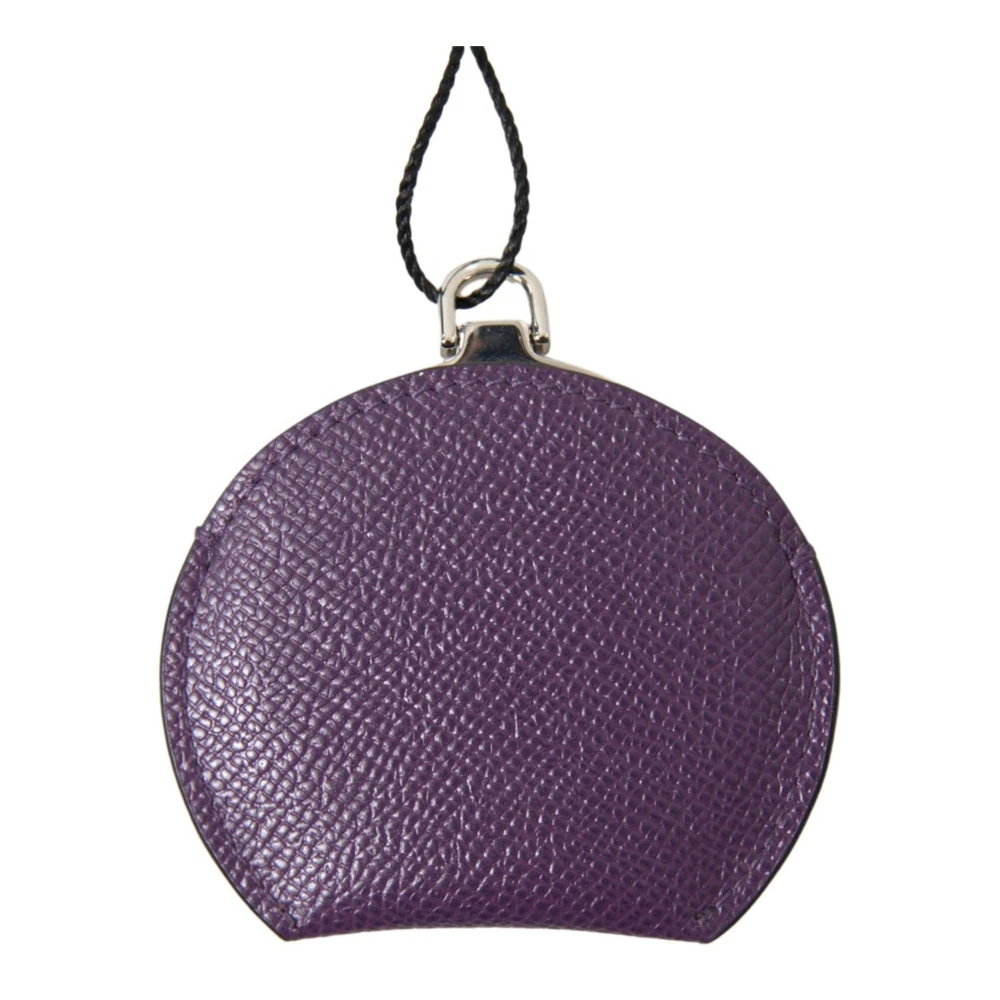 Dolce & Gabbana Paarse Leren Handspiegelhouder Purple Dames