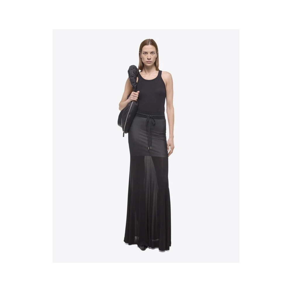 Helmut Lang Doorschijnende Gelaagde Trompet Rok Black Dames