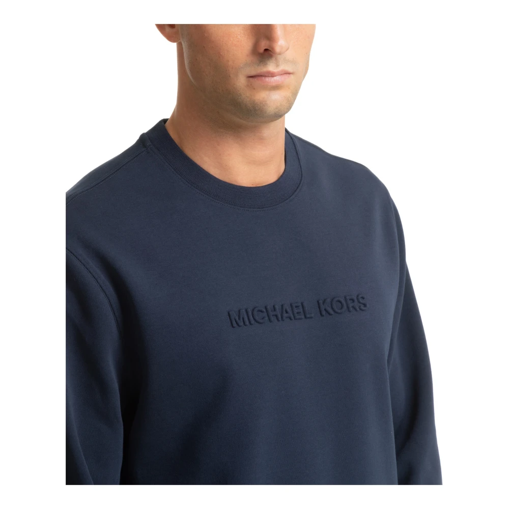 Michael Kors Effen Logo Sweatshirt Blue Heren