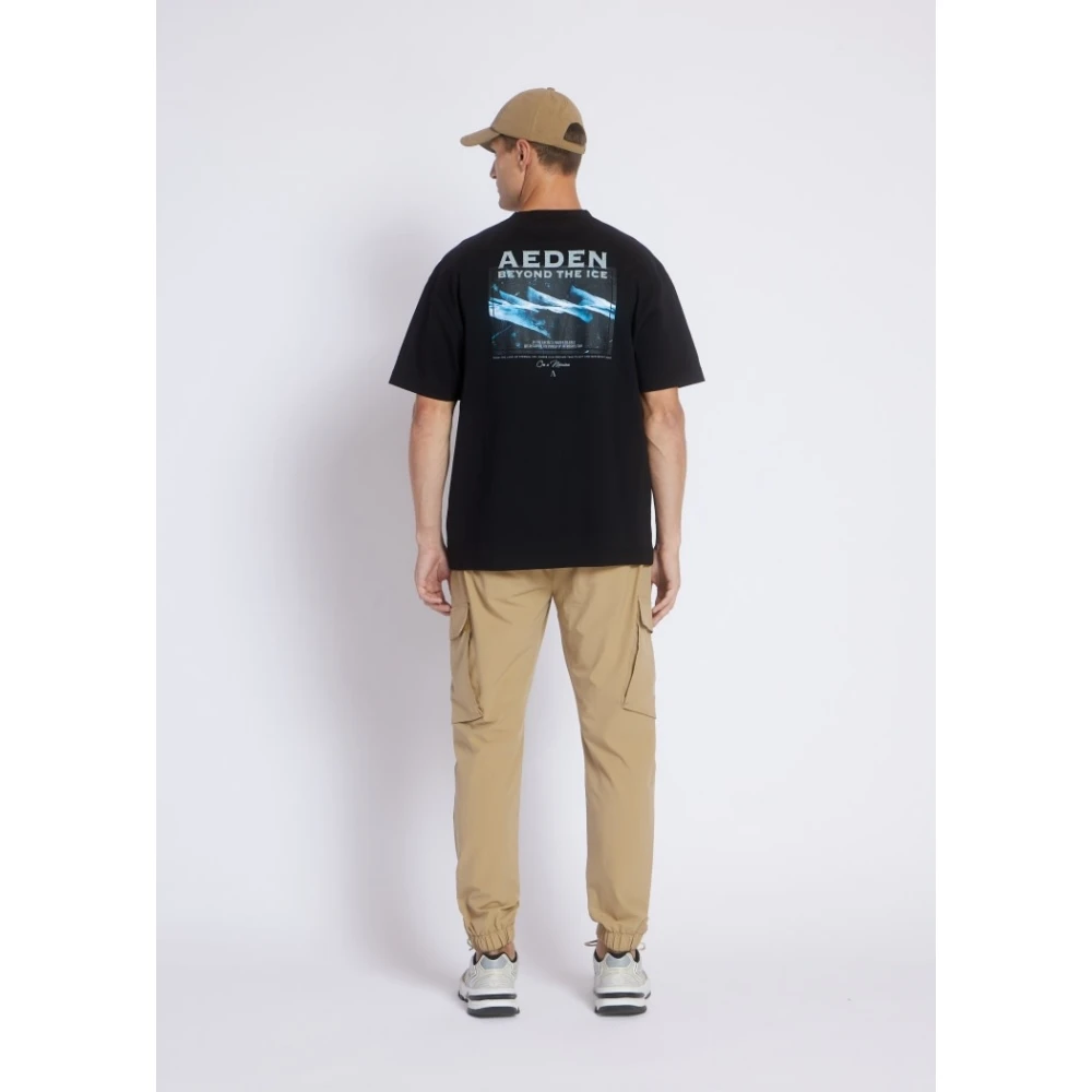Aeden Zee Zwart T-shirt Stijlvol Black Heren