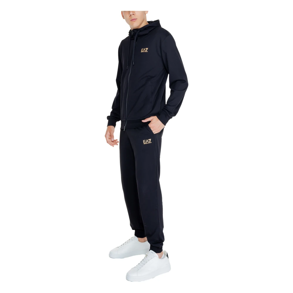 Emporio Armani EA7 Zwarte Hoodie Trainingspak Heren Herfst Winter Black Heren