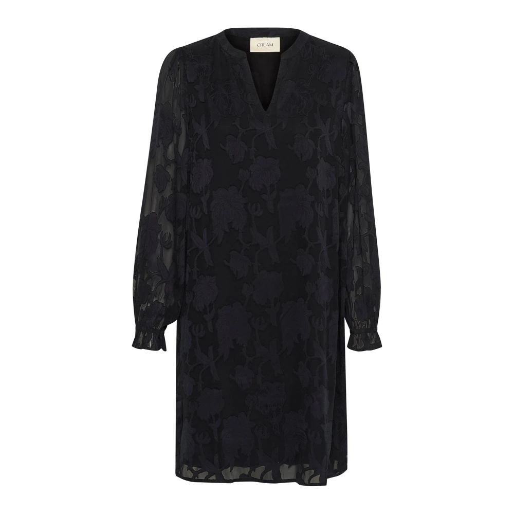 Cream Zwarte Kant Jurk Cryana Pitch Black Dames