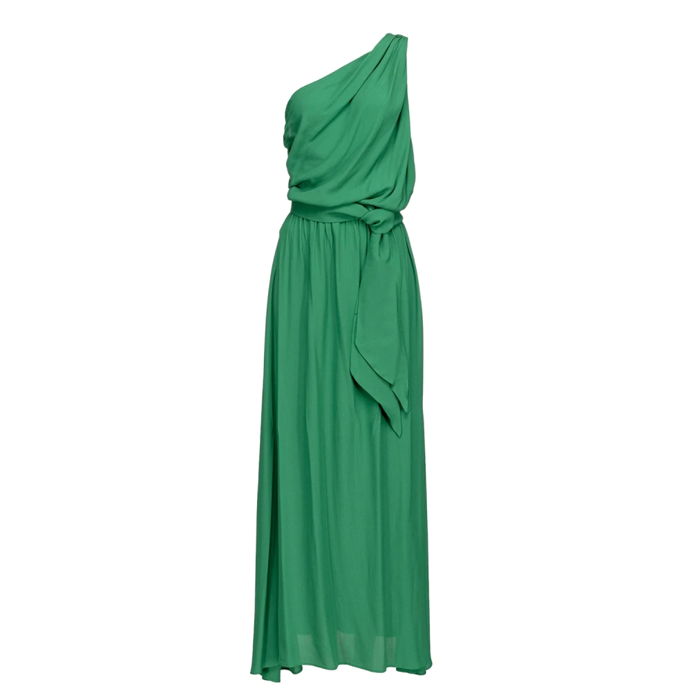 Pinko Groene one-shoulder gedrapeerde jurk Green Dames