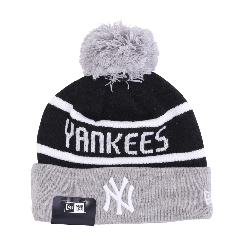 New Era Men's Black Ny Yankees Pom Pom Beanie