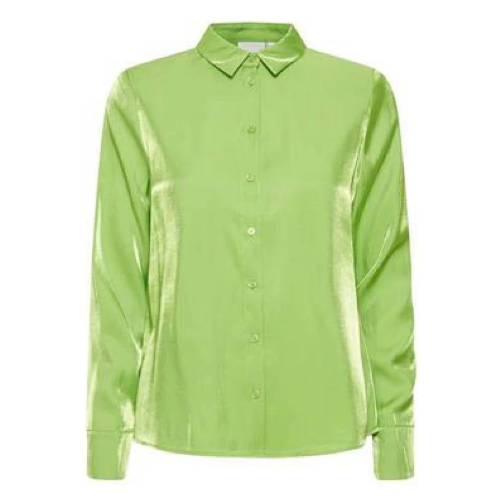 Ichi Parrot Green Shirts Blouse Green Dames