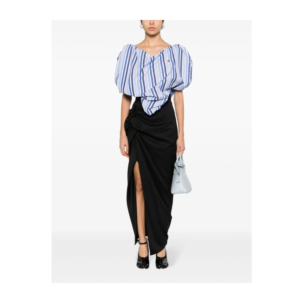 Vivienne Westwood Zwarte Gedrapeerde Wollen Rok Black Dames