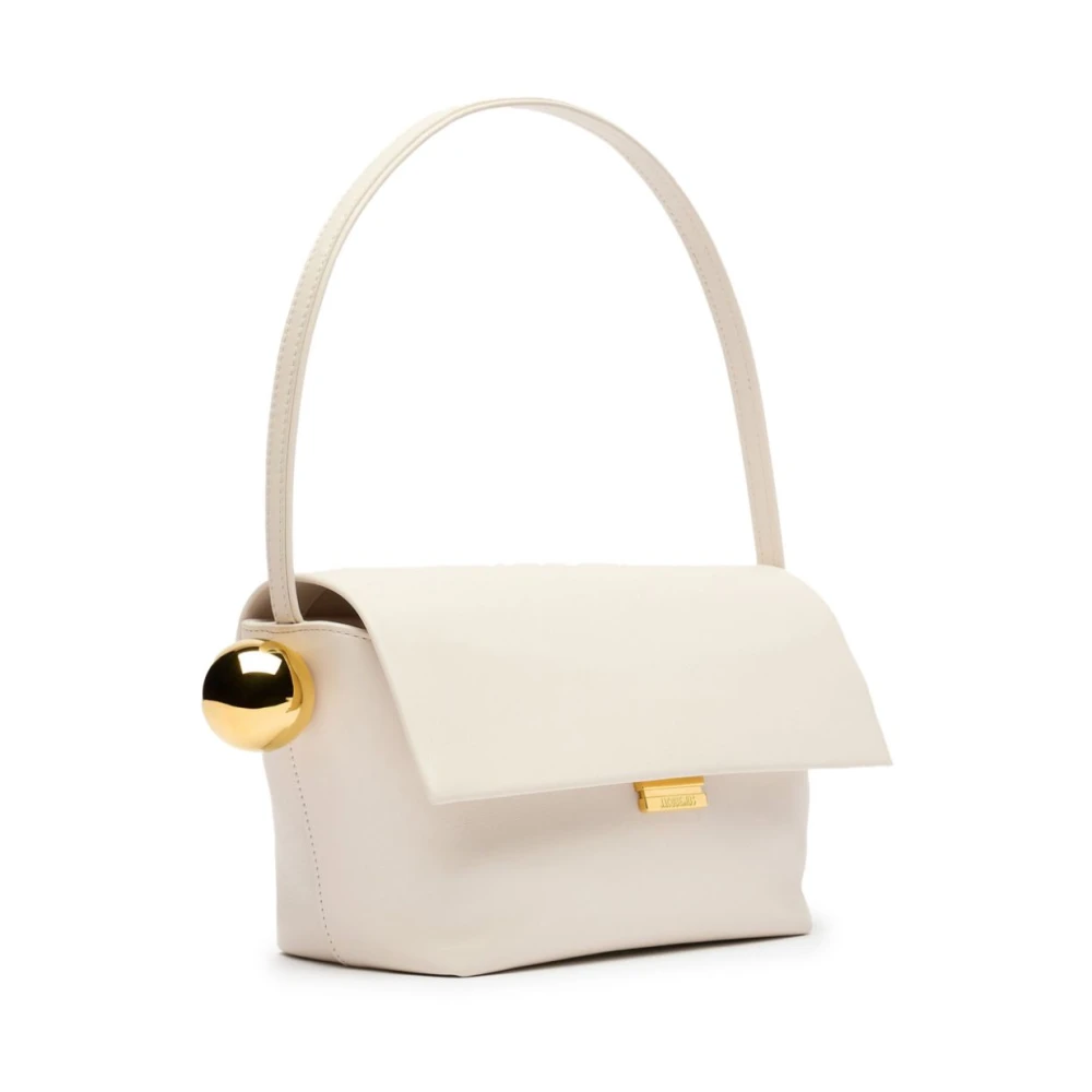 Jacquemus Stijlvolle Ivoor Leren Handtas met Geometrische Charme White Dames