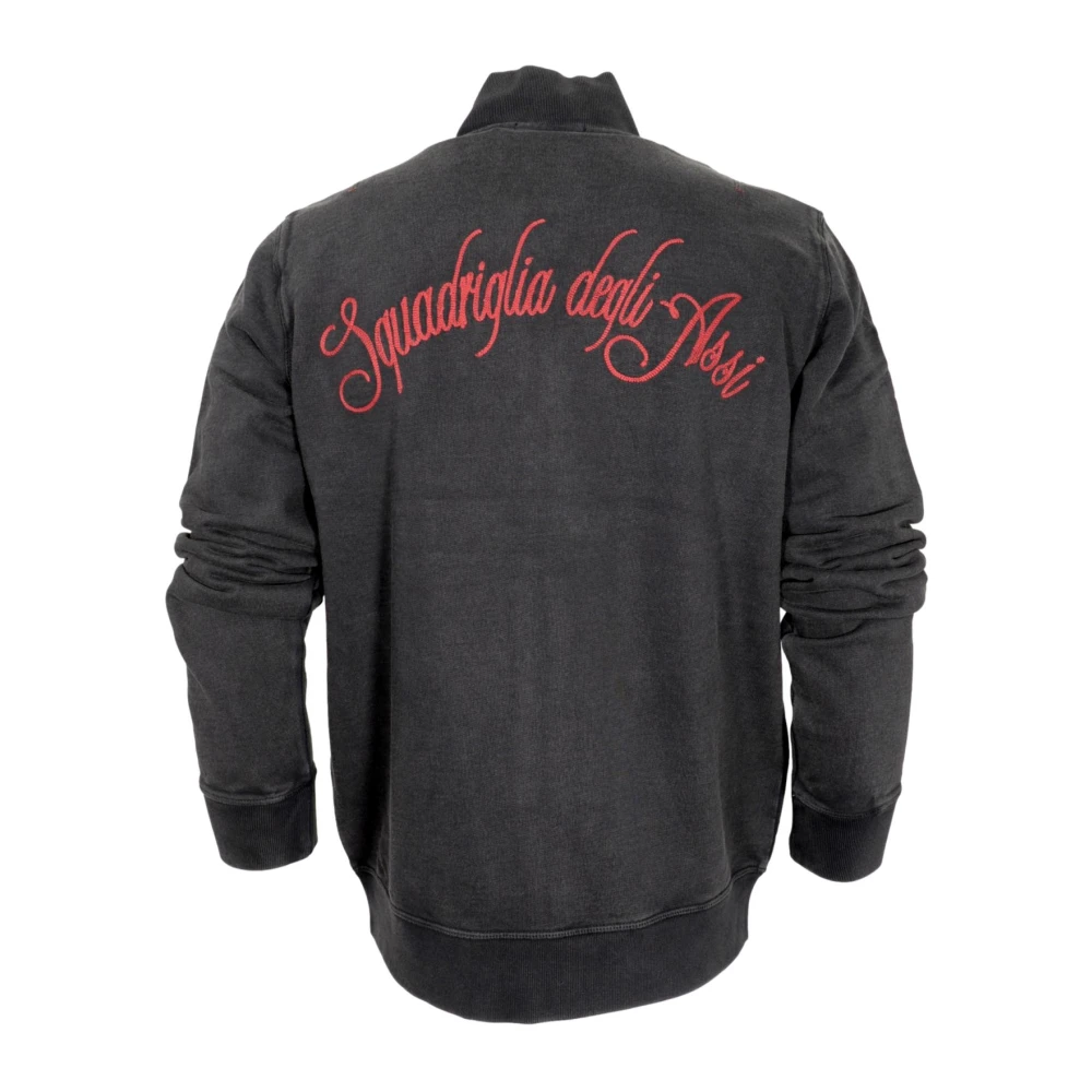 aeronautica militare Militaire Luchtvaart Squad Zip-Up Sweater Black Heren