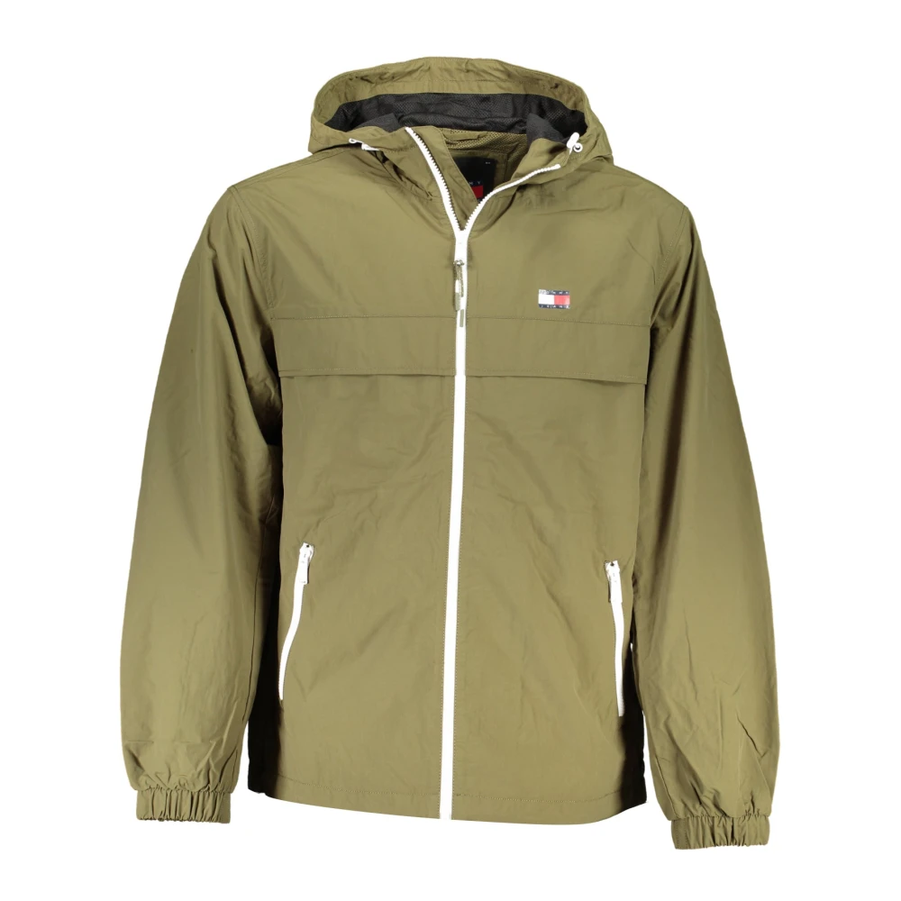 Tommy Hilfiger Groene Hooded Sportjas met Uniek Print Green Heren