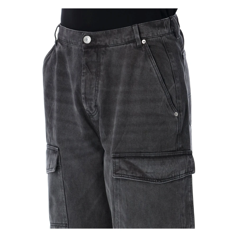 Ami Paris Zwarte Worker Baggy Jeans Black Heren