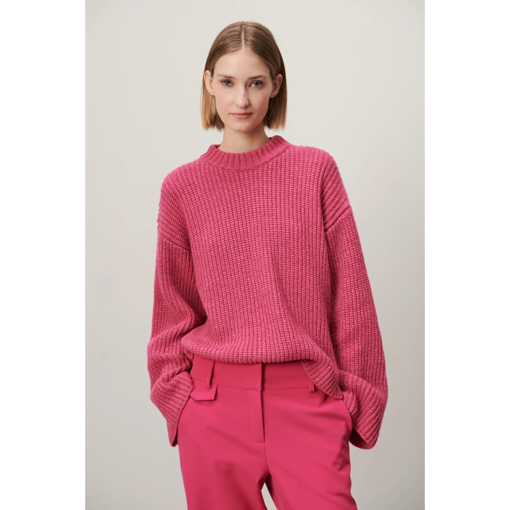 Jane Lushka Stijlvolle Rose Wollen Pullover Pink Dames