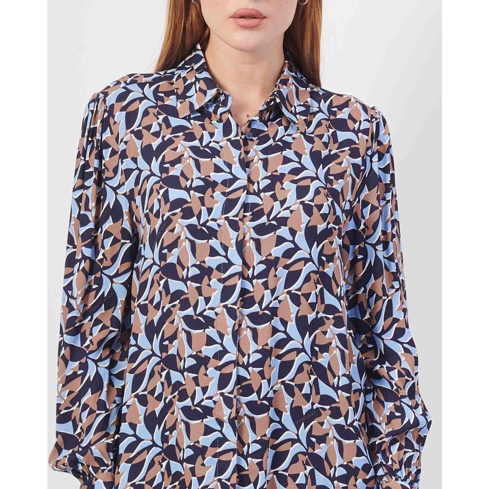 Fracomina Damesoverhemd met abstract patroon en klassieke kraag Multicolor Dames
