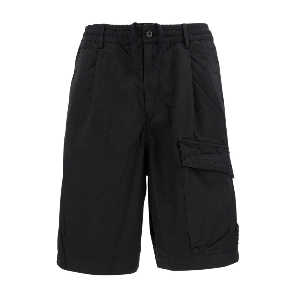 C.p. Company Men's Black Casual Shorts, M, Micro-Reps Boxy Lens Shorts