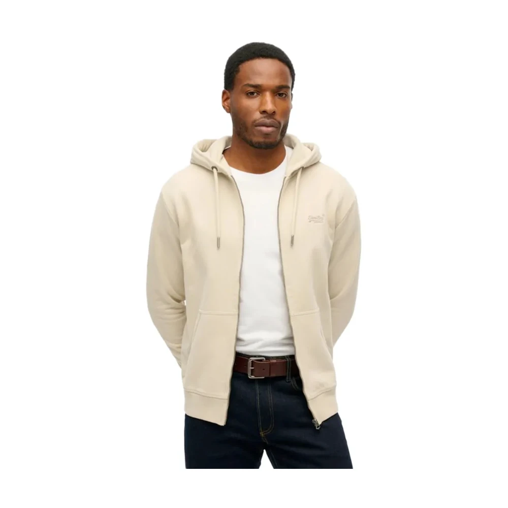 Superdry - Logo Essential Zip-Through - Sweatshirts & Hoodies - Herren - Beige - S - Bild 6