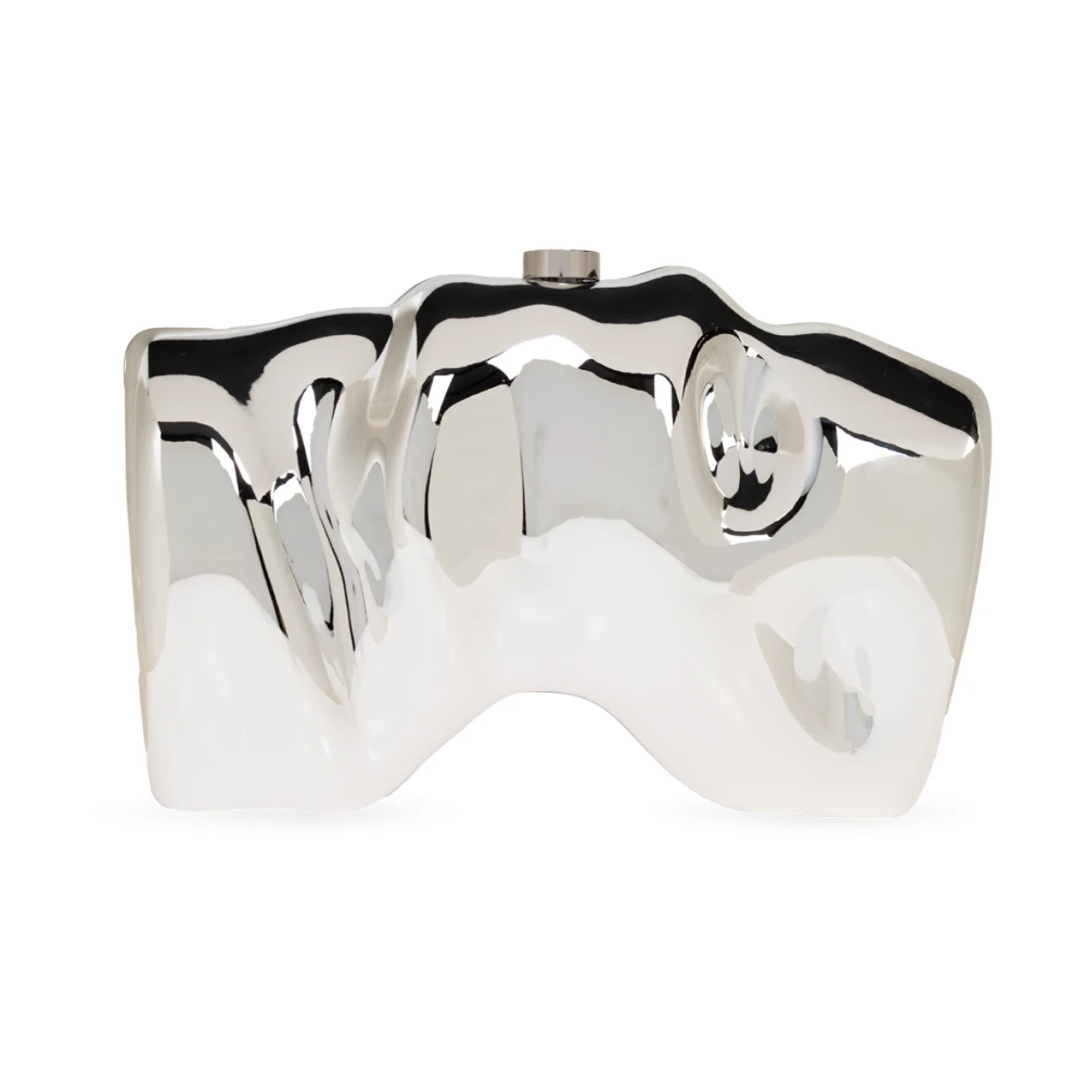Cult Gaia Scrunch Clutch Gray Dames