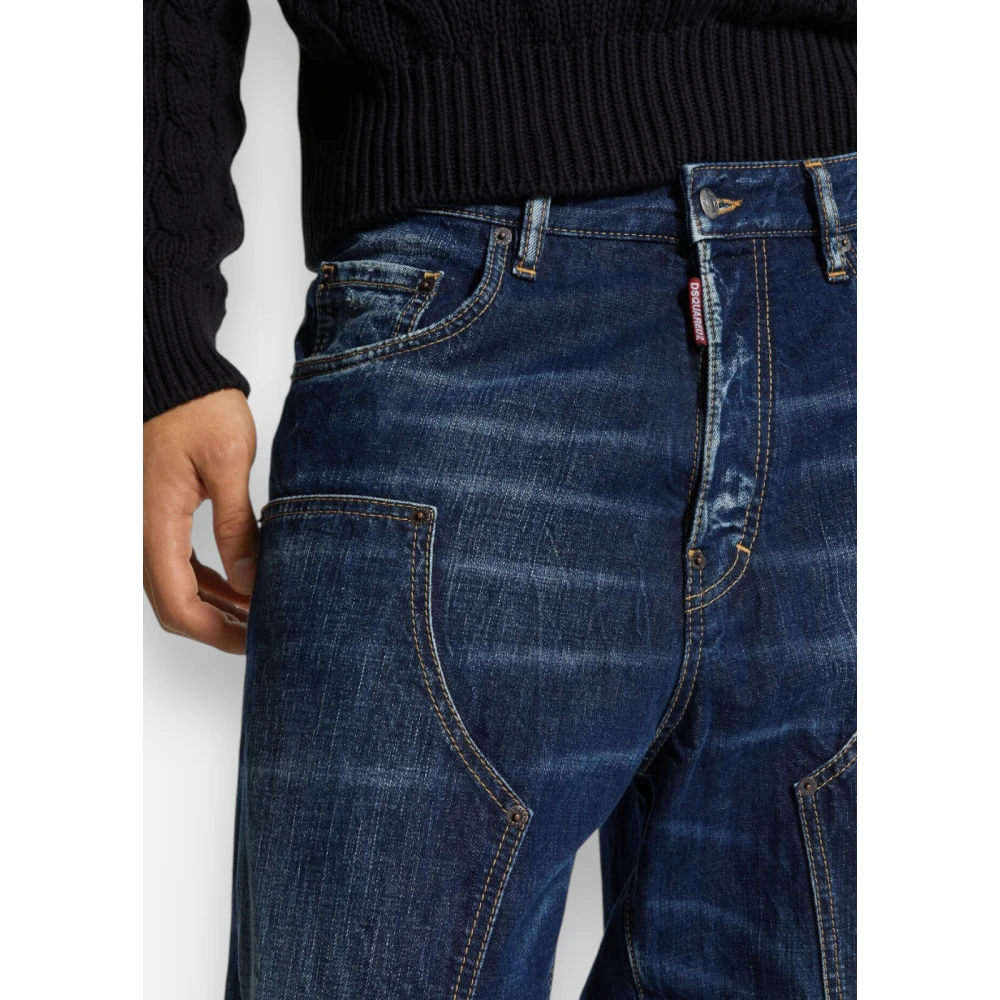 Dsquared2 Losse Timmerman Denim Jeans Blue Heren