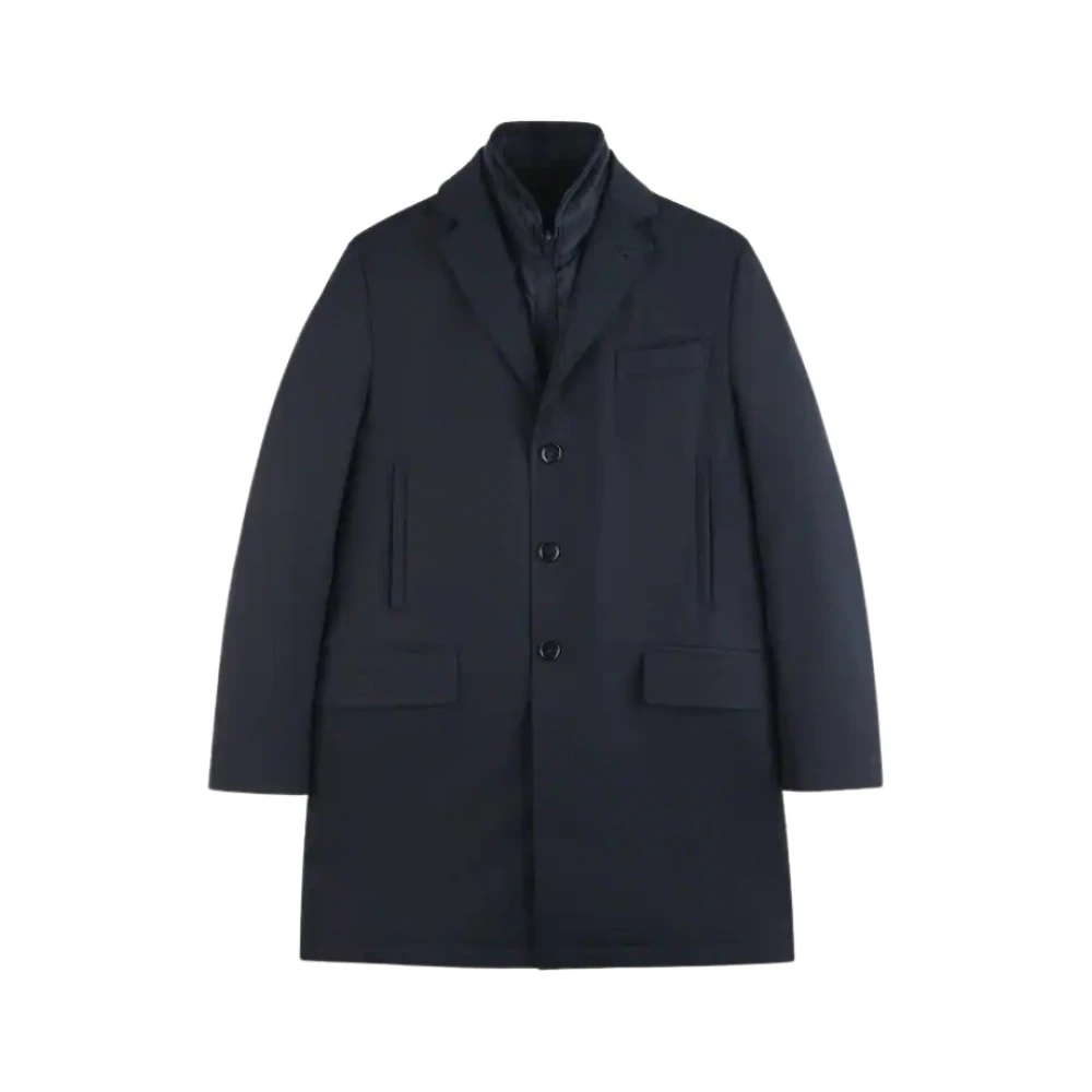 Fay Blauwe Dubbele Jas Stretch Blue Heren