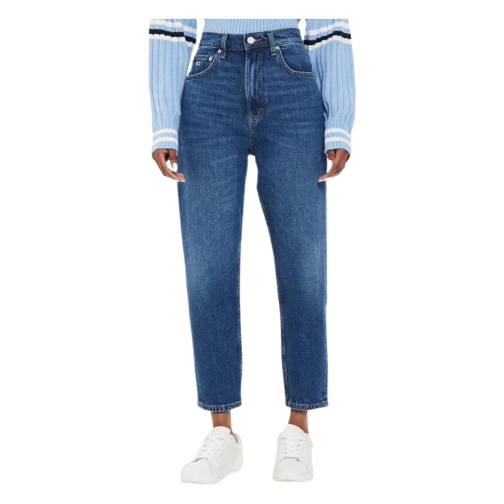 Tommy Hilfiger Denim Jeans Tapered Leg Rits Sluiting Blue Dames