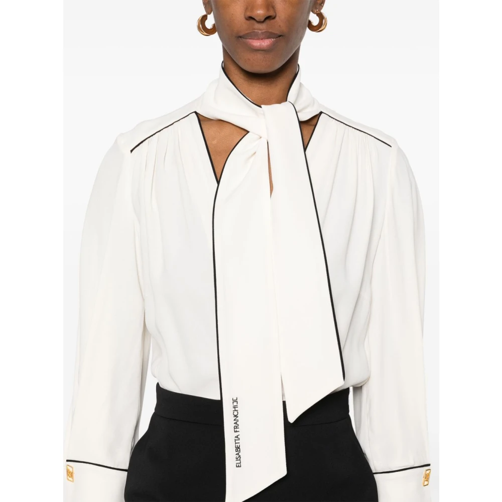 Elisabetta Franchi Zwarte jurk met Franse manchetten Multicolor Dames