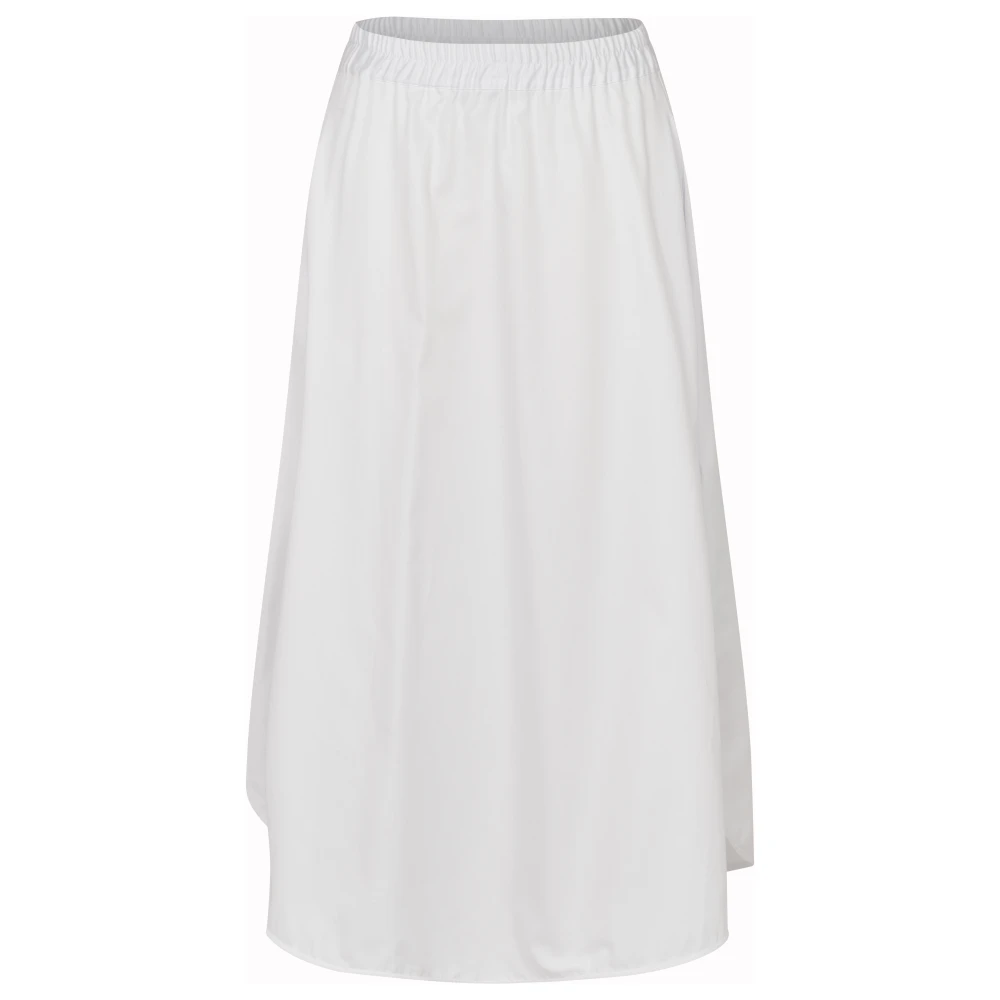 Bugatti Women's White Long Cotton Satin Skirt With Pockets