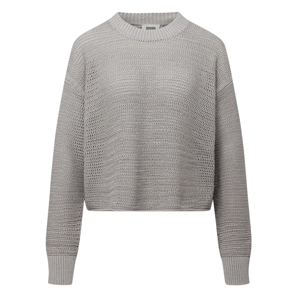 Drykorn Men's Gray Round-Neck Knitwear, M, Se Pullover