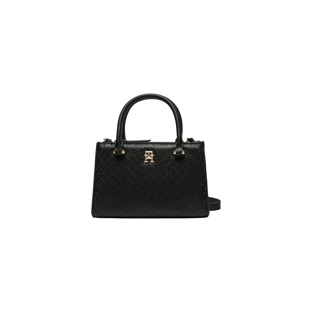 Tommy Hilfiger Zwarte Polyethyleen Handtas Lente Zomer Collectie Black Dames