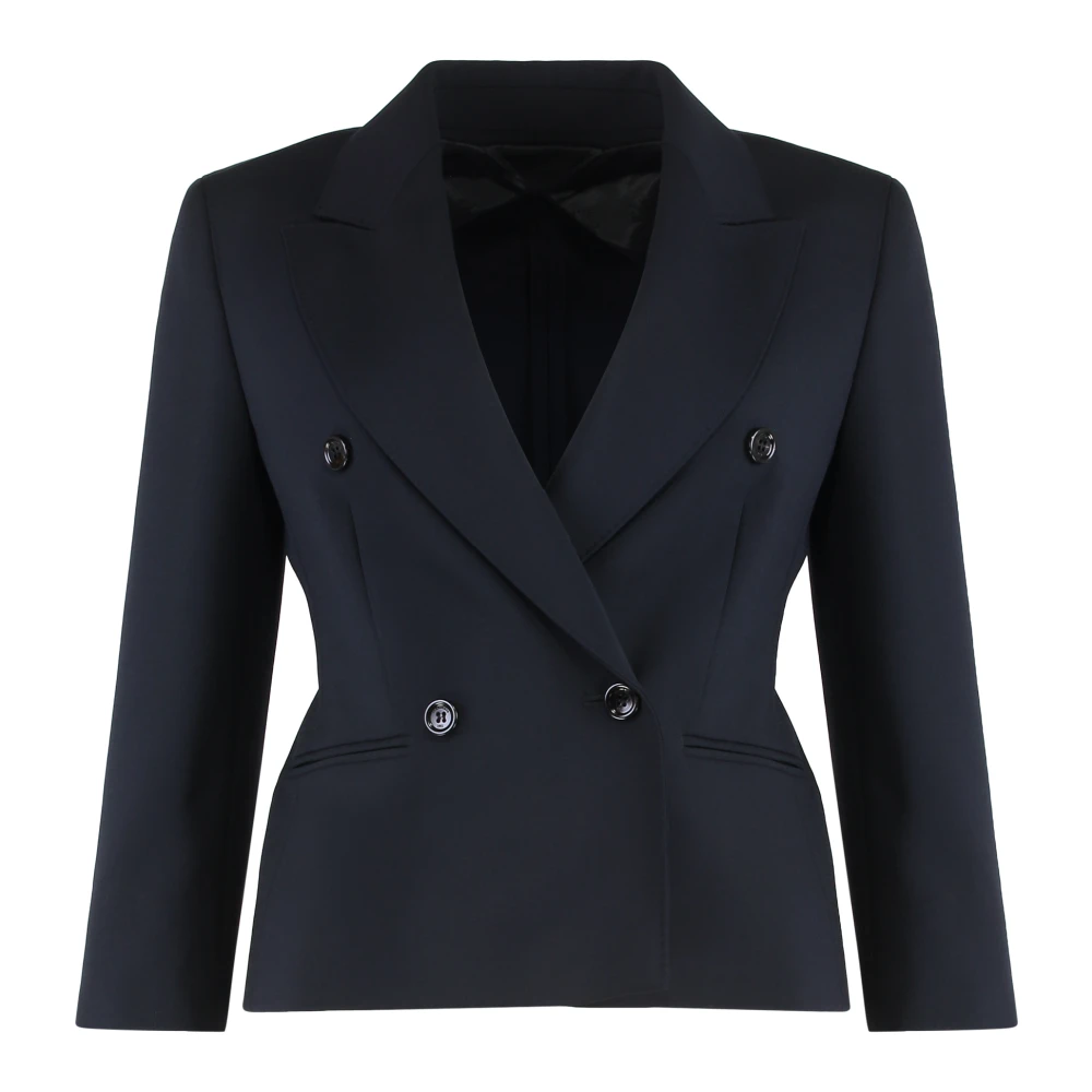 Max Mara Women's Blue Blazers, S, Crop Blazer